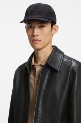 Cappellino in twill di cotone con logo ricamato, Nero