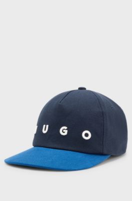 Cappellino in twill di cotone con logo ricamato, Blu