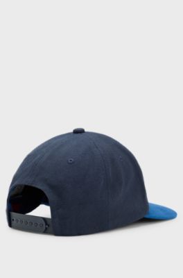 Cappellino in twill di cotone con logo ricamato, Blu
