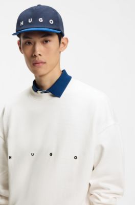 Cappellino in twill di cotone con logo ricamato, Blu
