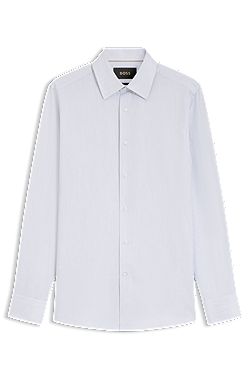 Slim-fit shirt in striped Italian-made cotton