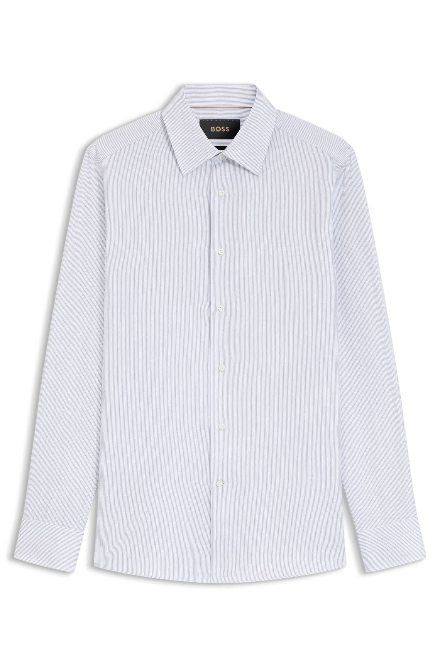 Boss Slim-fit shirt in striped Italian-made cotton skjortor & blusar herr – bild 4