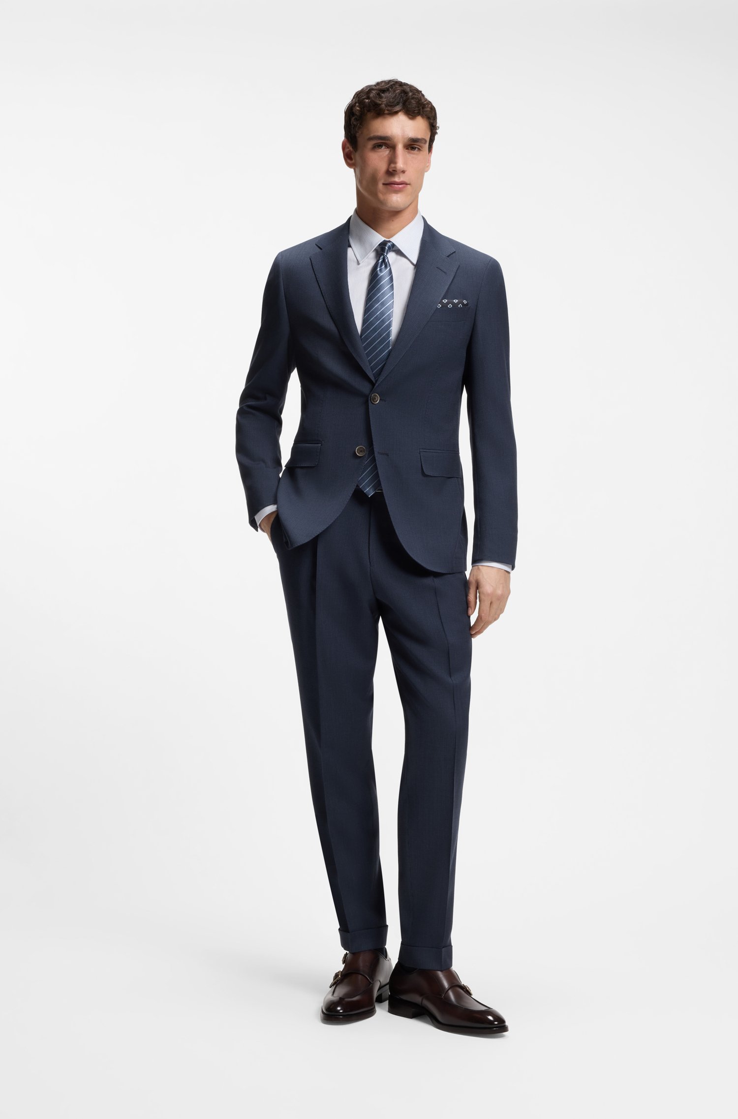Boss Slim-fit shirt in striped Italian-made cotton skjortor & blusar herr – bild 2