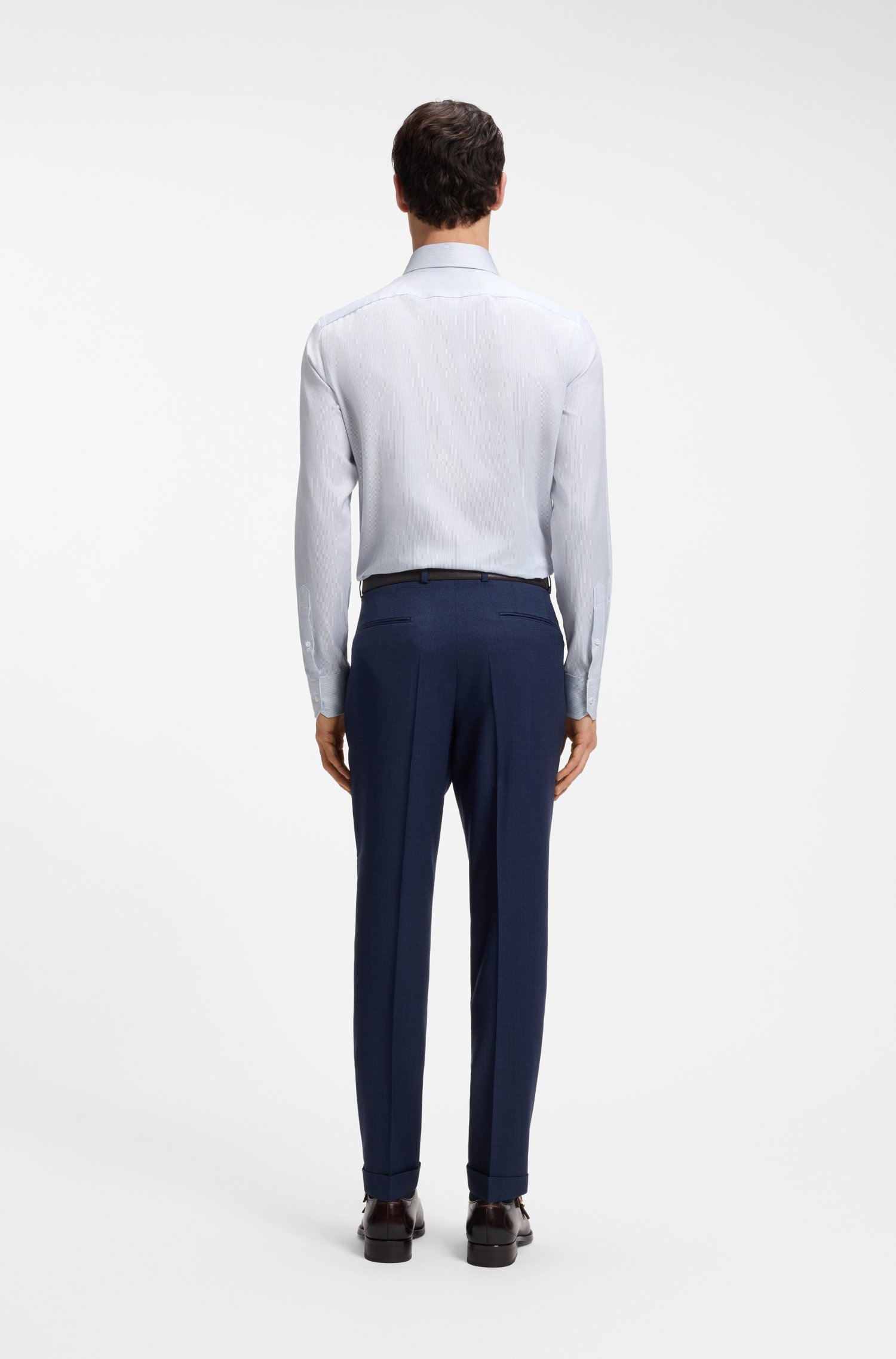 Boss Slim-fit shirt in striped Italian-made cotton skjortor & blusar herr – bild 3