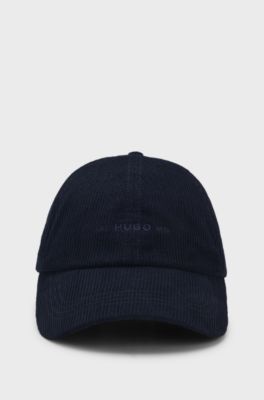 Gorra de pana de algod&oacute;n suave con logo bordado, Azul oscuro