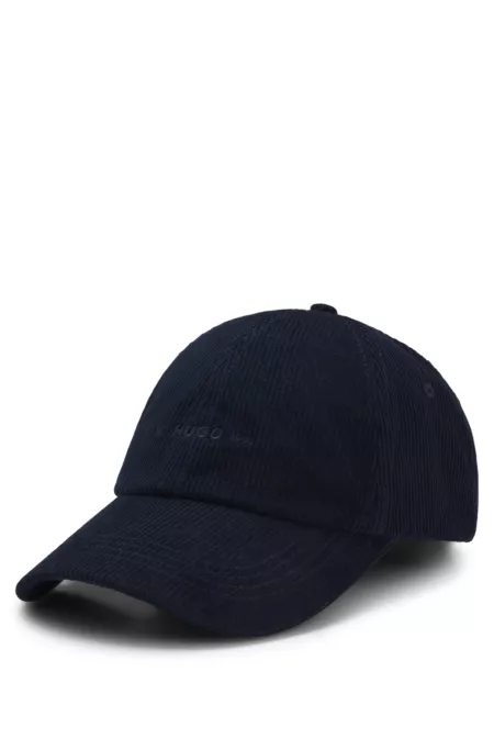 Casquette en doux velours de coton côtelé à logo brodé