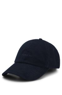Gorra de pana de algod&oacute;n suave con logo bordado, Azul oscuro