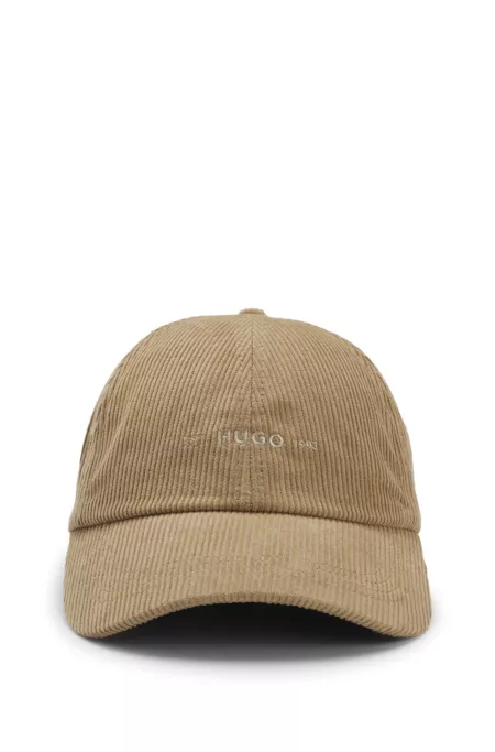 Casquette en doux velours de coton côtelé à logo brodé