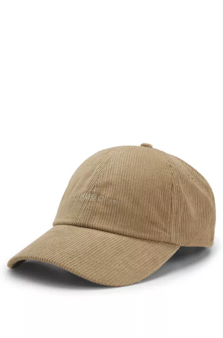 Casquette en doux velours de coton côtelé à logo brodé
