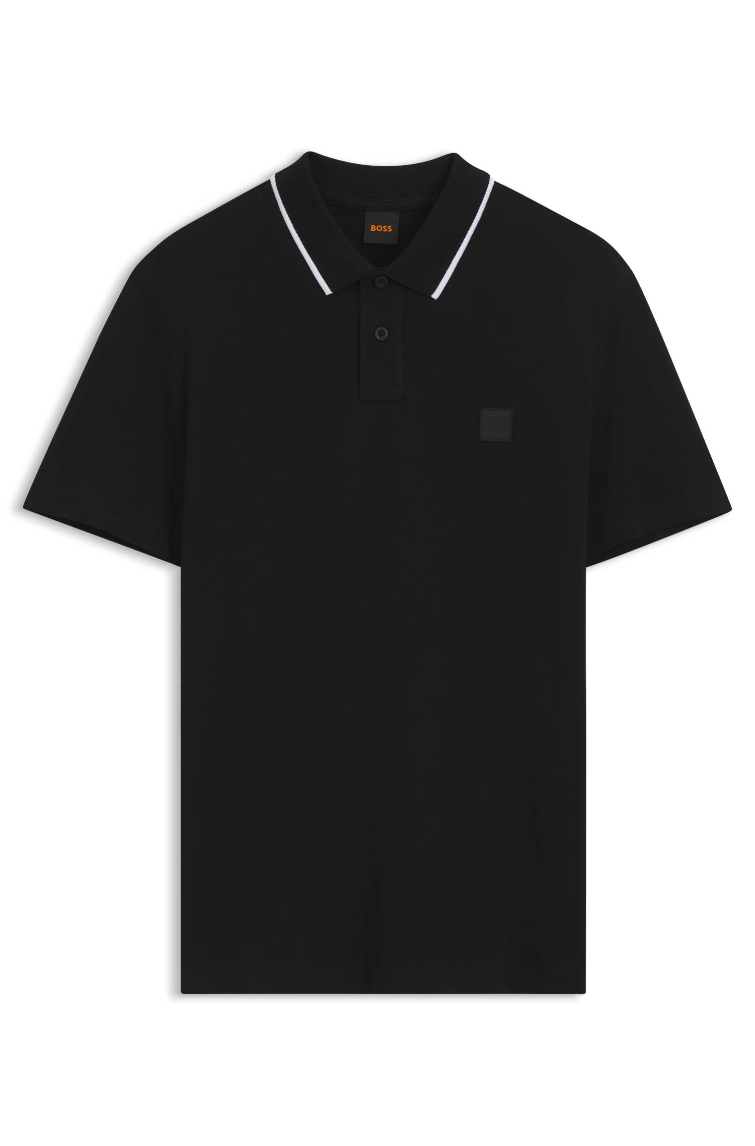 Boss Cotton-piqué polo shirt with contrast collar stripe pikéer herr – bild 4