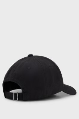 Cotton-canvas cap with Double B monogram badge, Black