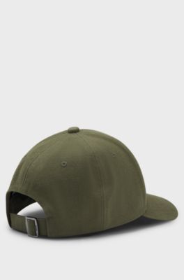 Cotton-canvas cap with Double B monogram badge, Dark Green