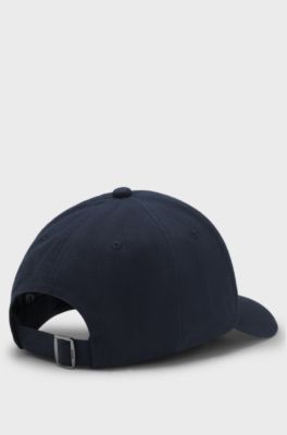 Cotton-canvas cap with Double B monogram badge, Dark Blue