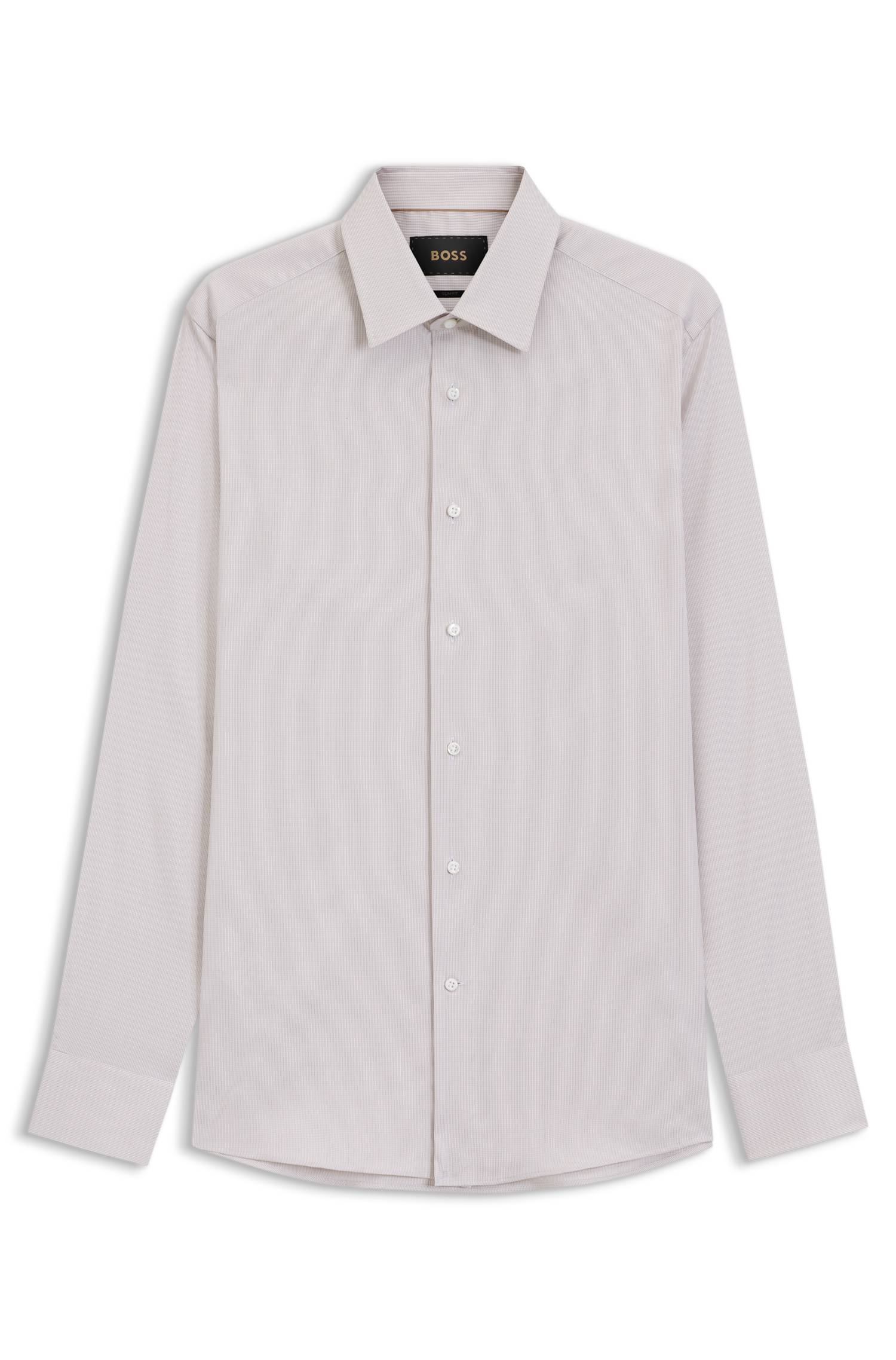 Boss Slim-fit shirt in a structured cotton blend skjortor & blusar herr – bild 4