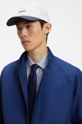 Soft six-panel cap with embroidered logo, White