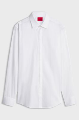 Slim-fit cotton shirt, White