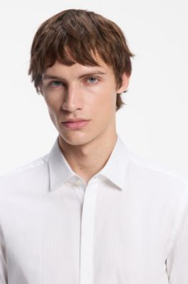 Slim-fit cotton shirt, White