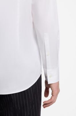 Slim-fit cotton shirt, White