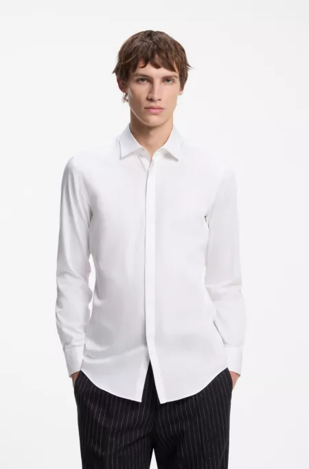 Camisa slim fit en algodón