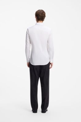 Slim-fit cotton shirt, White