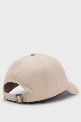 Cotton-gabardine cap with suede visor, Light Beige