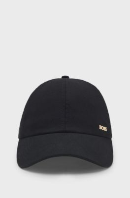 Ribbed Corduroy Cap with Adjustable Buckle, Black