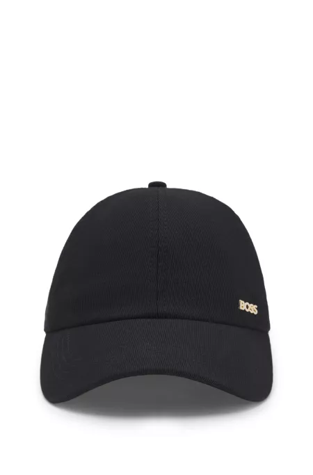 Casquette en velours côtelé en coton mélangé à logo en métal