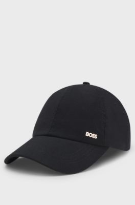 Ribbed Corduroy Cap with Adjustable Buckle, Black