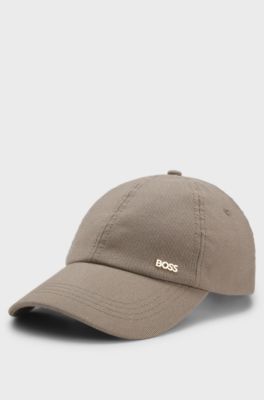 Ribbed Corduroy Cap with Adjustable Buckle, Light Brown