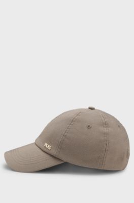 Ribbed Corduroy Cap with Adjustable Buckle, Light Brown