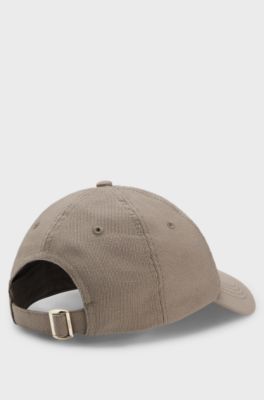 Ribbed Corduroy Cap with Adjustable Buckle, Light Brown
