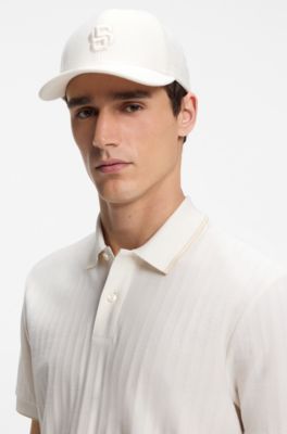 Cotton-twill cap with Double B monogram, Natural