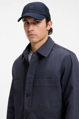 Cotton-twill cap with mesh sides, Dark Blue