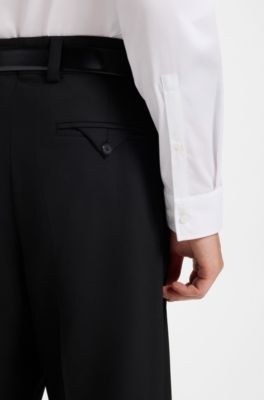 Relaxed-fit shirt in stretch cotton with embroidered artwork, White