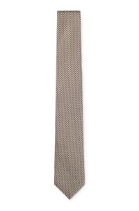 Patterned tie in Italian-made silk, Brown