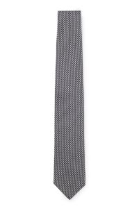 Stropdas van Italiaanse zijde met dessin, Donkerblauw