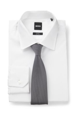Boss Patterned tie in Italian-made silk slipsar herr – bild 2