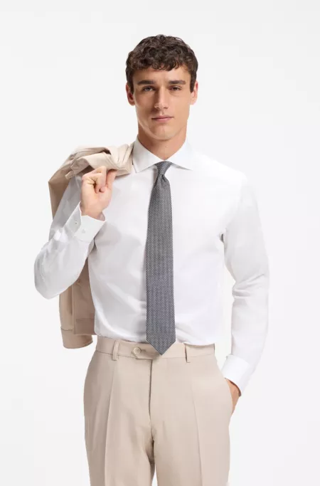 Patterned tie in Italian-made silk