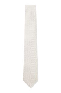 Patterned tie in Italian-made silk, Natural