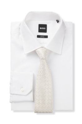 Boss Patterned tie in Italian-made silk slipsar herr – bild 2