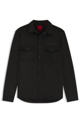 Hugo Oversized-fit shirt with embroidered logo overshirts herr – bild 4