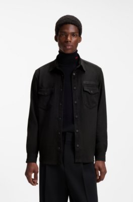 Oversized-fit shirt with embroidered logo
