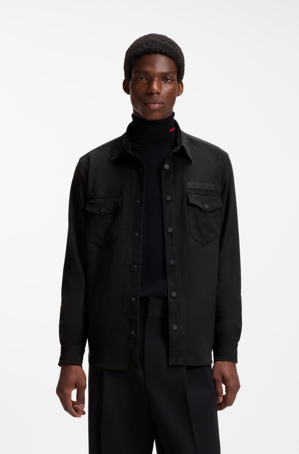 Oversized-fit shirt with embroidered logo