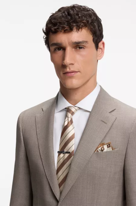 Diagonal-stripe tie in Italian-made silk