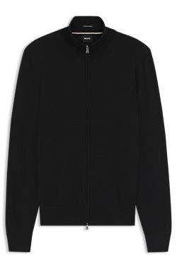 Zip-up sweater in merino wool