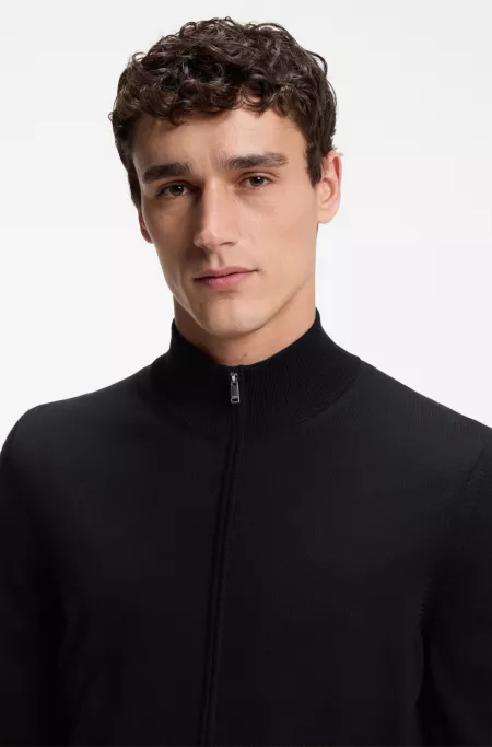Pull zippé en laine mérinos