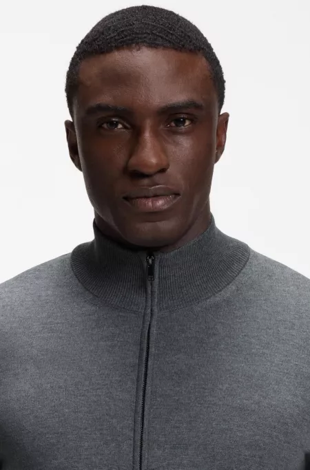 Pull zippé en laine mérinos