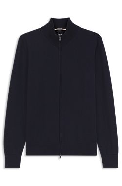 Zip-up sweater in merino wool