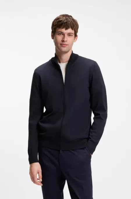 Pull zippé en laine mérinos