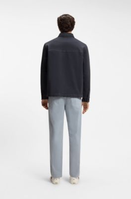 Regular-fit stretch-cotton denim shirt, Dark Blue
